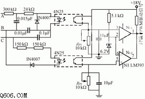 三相三线制电源缺相保护电路图