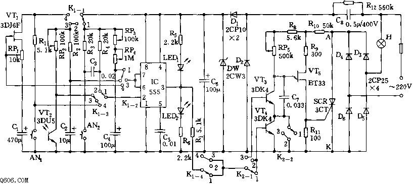 555多用测控仪电路图