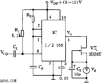 555简易转速表电路图