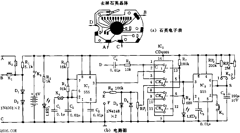 555袖珍数字式频率计电路图