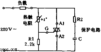 交流电网下工作的温度保护电路图