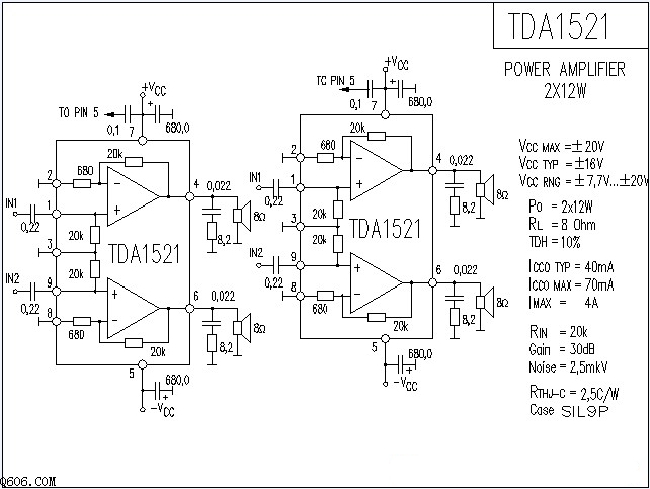 tda1521功放电路图