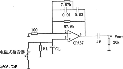 OPA37的低噪声前置放大器电路图