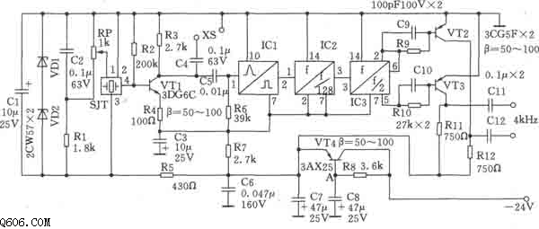 1024kHz与4kHz方波输出电路图
