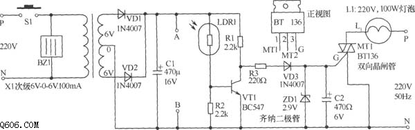 带照明信号的医用呼叫接收器电路图
