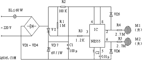 双键触摸式照明灯电路图
