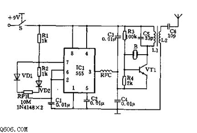 自制无线遥控器电路图