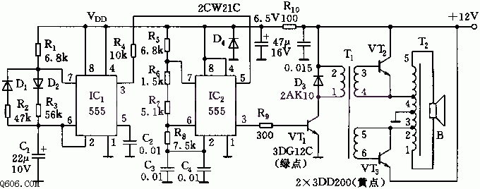 太阳牌汽车报警器电路图