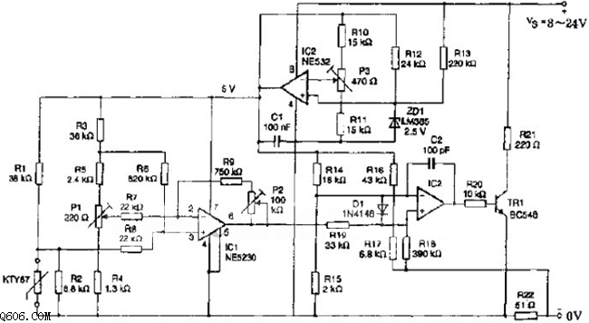 温度传感器电流变送电路图