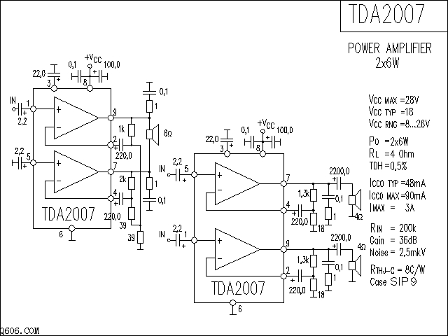 TDA2007功放电路图