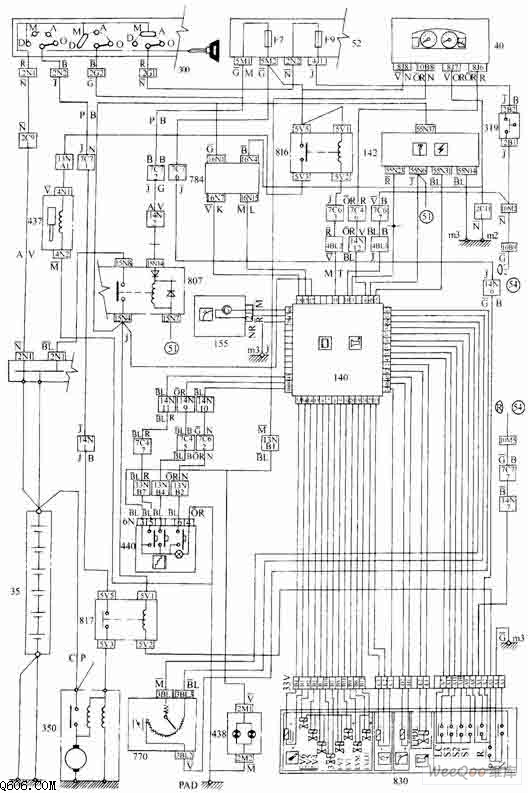 富康轿车AL4型自动变速器电子控制系统电路图