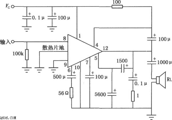 μA783 9W功放电路图
