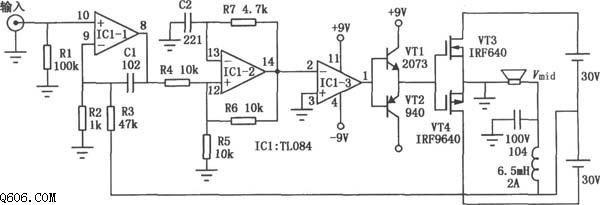 TL084数字功放电路图