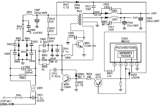 日立np8c开关电源电路图