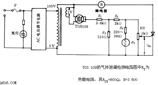 TGS 109气体泄漏检测系统电路图