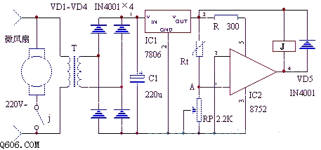 电冰箱风冷节电自动控制器电路图