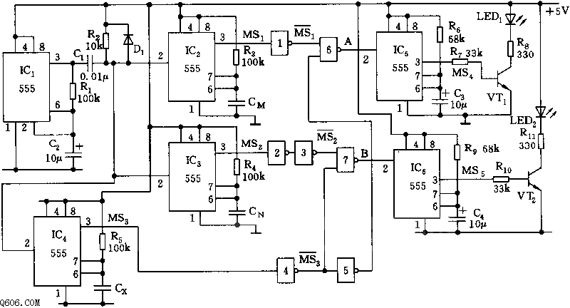 555电容器筛选电路图
