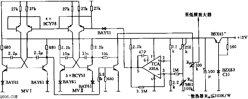 带有声音指示的温度变化指示器电路图