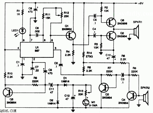 检测超声波移动物体检测装置的原理电路图