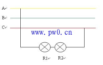 图解两只灯泡接380V电源