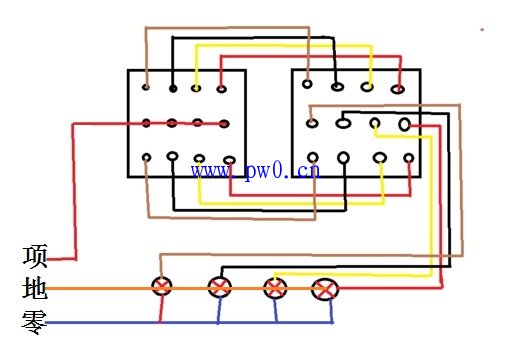 四联双控开关怎么接线?四联双控开关接线图