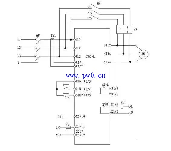 五种电机软启动器接线图