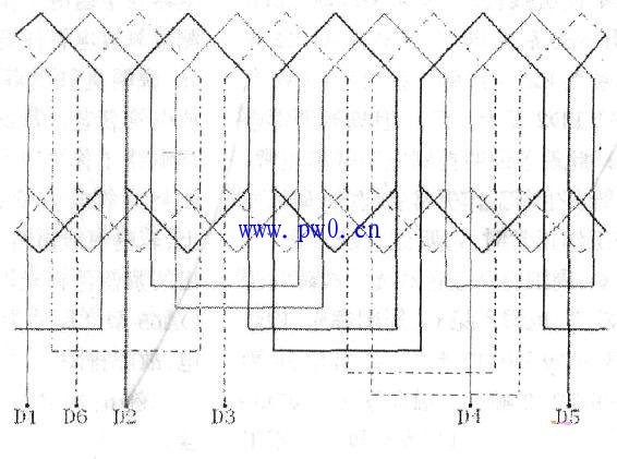 24槽4极电机单层链式接线图