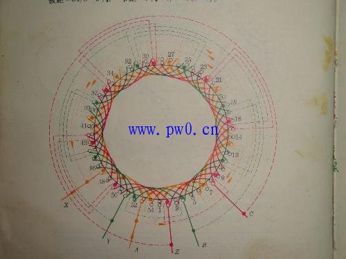 54槽6极电机布线接线图