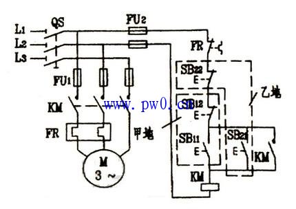 多地控制电动机电路原理图