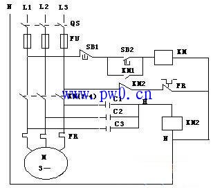 电容器实现电动机缺相保护原理图
