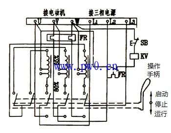 手动控制补偿器降压启动控制电路图