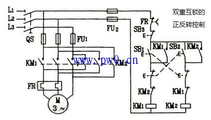 按钮、按触器双重互锁正反转控制原理图讲解
