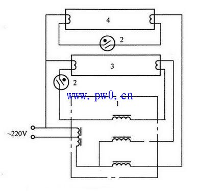 双日光灯移相接线电路图