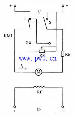 直流电动机反接制动接线图