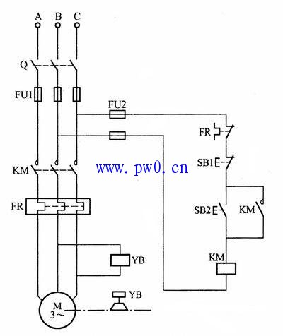 电磁抱闸电动机制动接线图