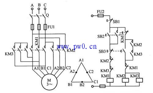 双速异步电动机改变转速接线方法