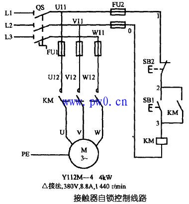 三相电动机自锁控制电路图