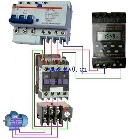 接触器装时控接线图