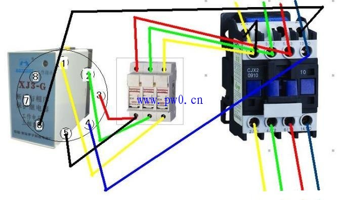 缺相断相保护装置接线实物图