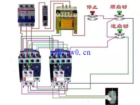 cj20交流接触器启动停止按钮接法示意图