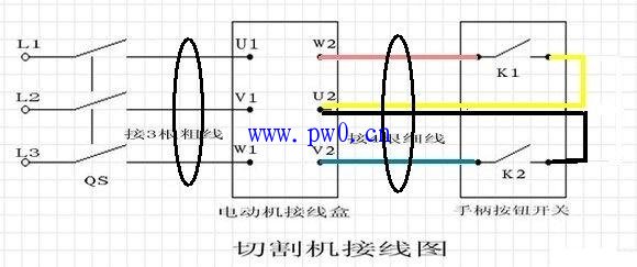 380v切割机开关接法,切割机接线图