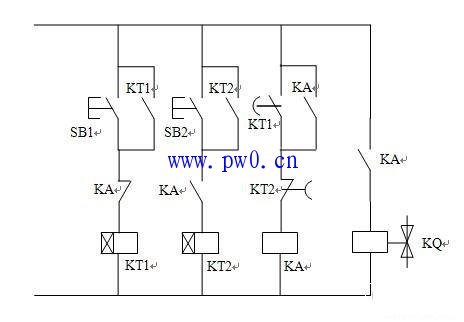时间继电器控制电磁阀电路图