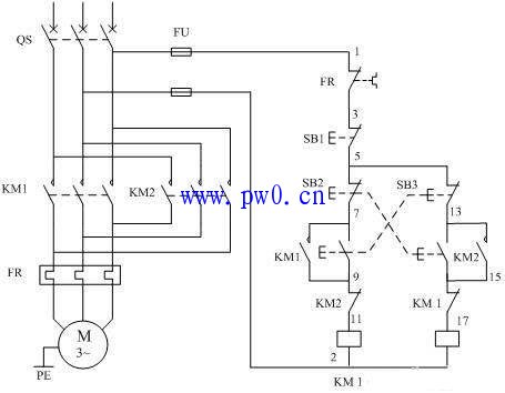 三相电动机正反转连锁控制图