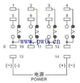 中间继电器底座接线图