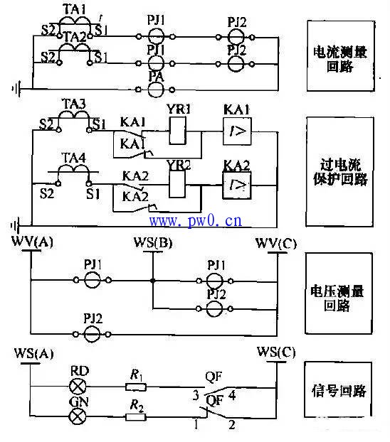 高压线路二次回路电路原理图