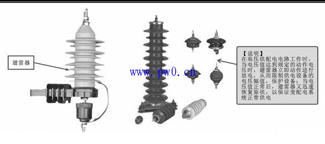 避雷器的实物外形结构图