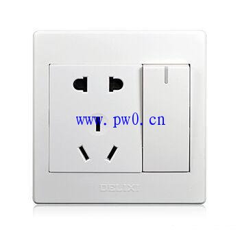 家用单开五孔插座实物接线图