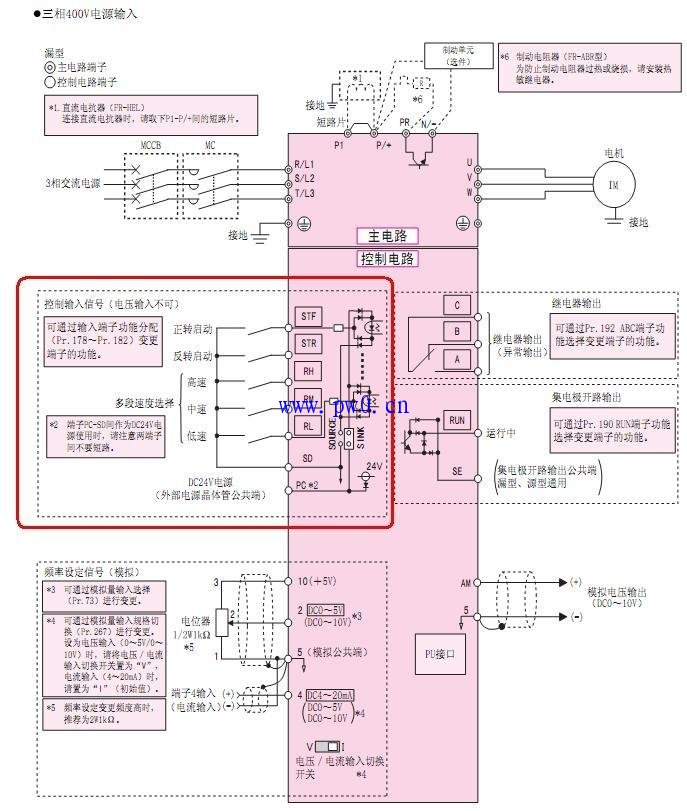 plc控制变频器接线图