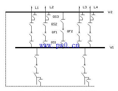 双母线分段带旁路接线图
